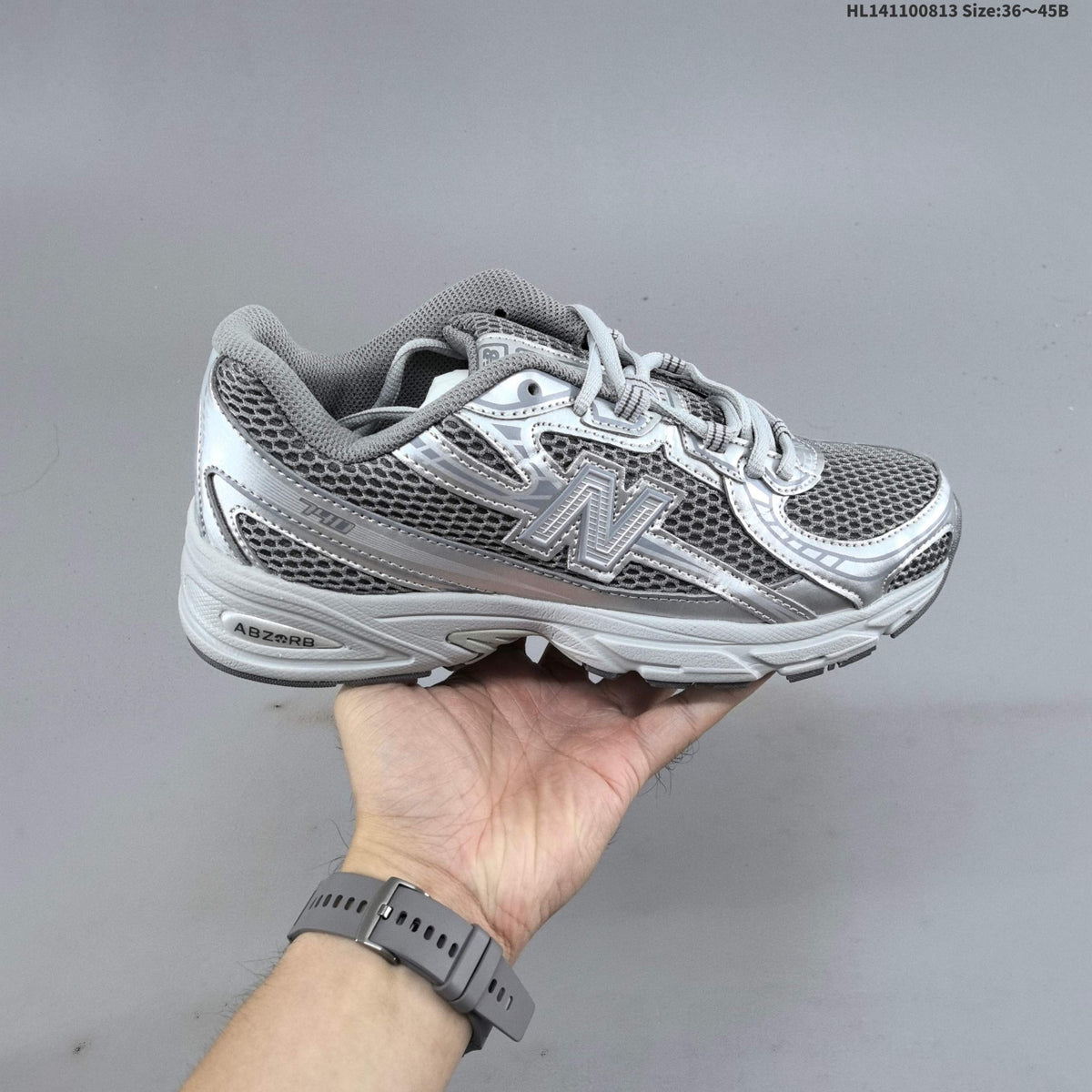 Grey and Silver New Balance 740 Sneakers CR740MG - product image from the listing.