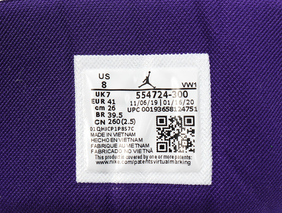 Air Jordan 1 High OG Court Sneakers in Purple 555088-041 - product image from the listing.