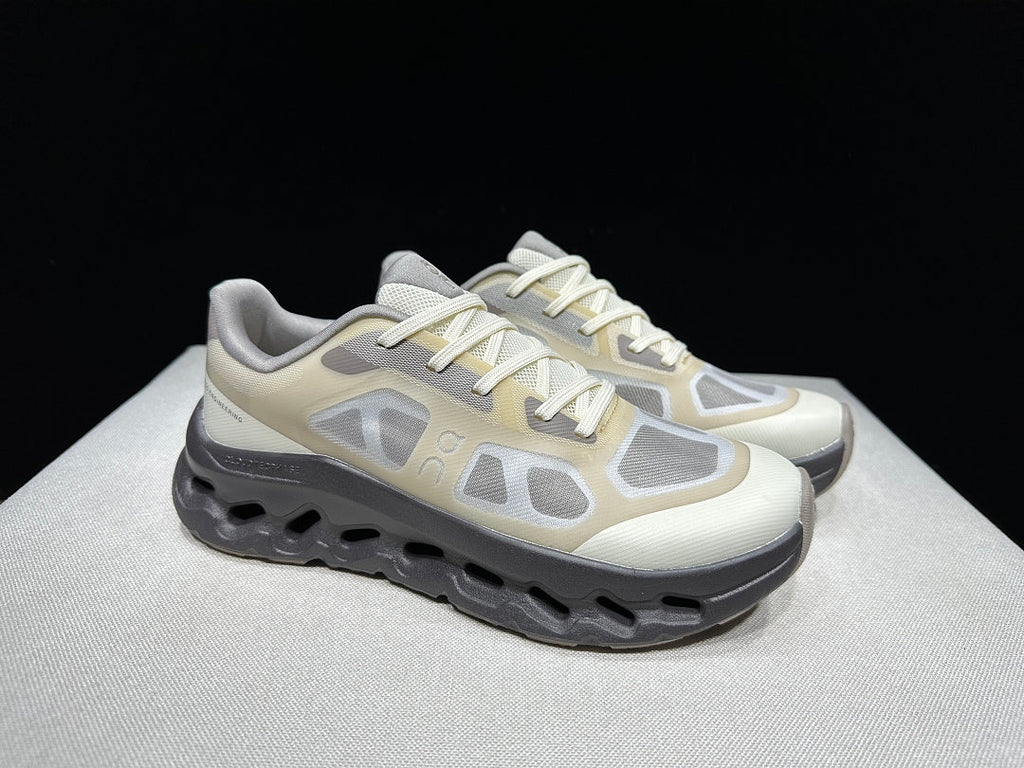 On Cloudtilt Remix Trainers in White and Pebble - product image from the listing.