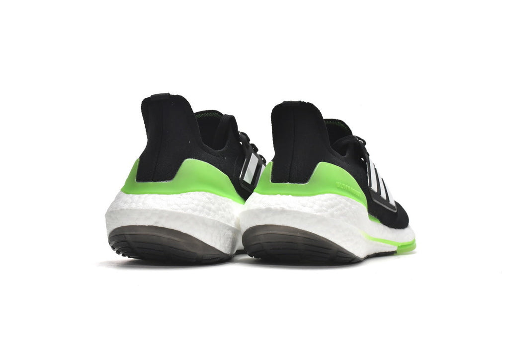 adidas UltraBoost 22 Black Solar Running Shoes in Green GX6640 - product image from the listing.