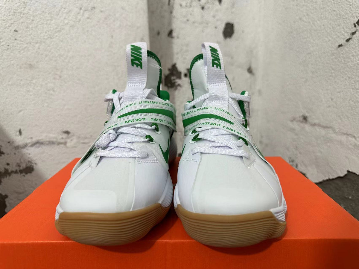 Nike Basketball Shoes in White and Green - product image from the listing.