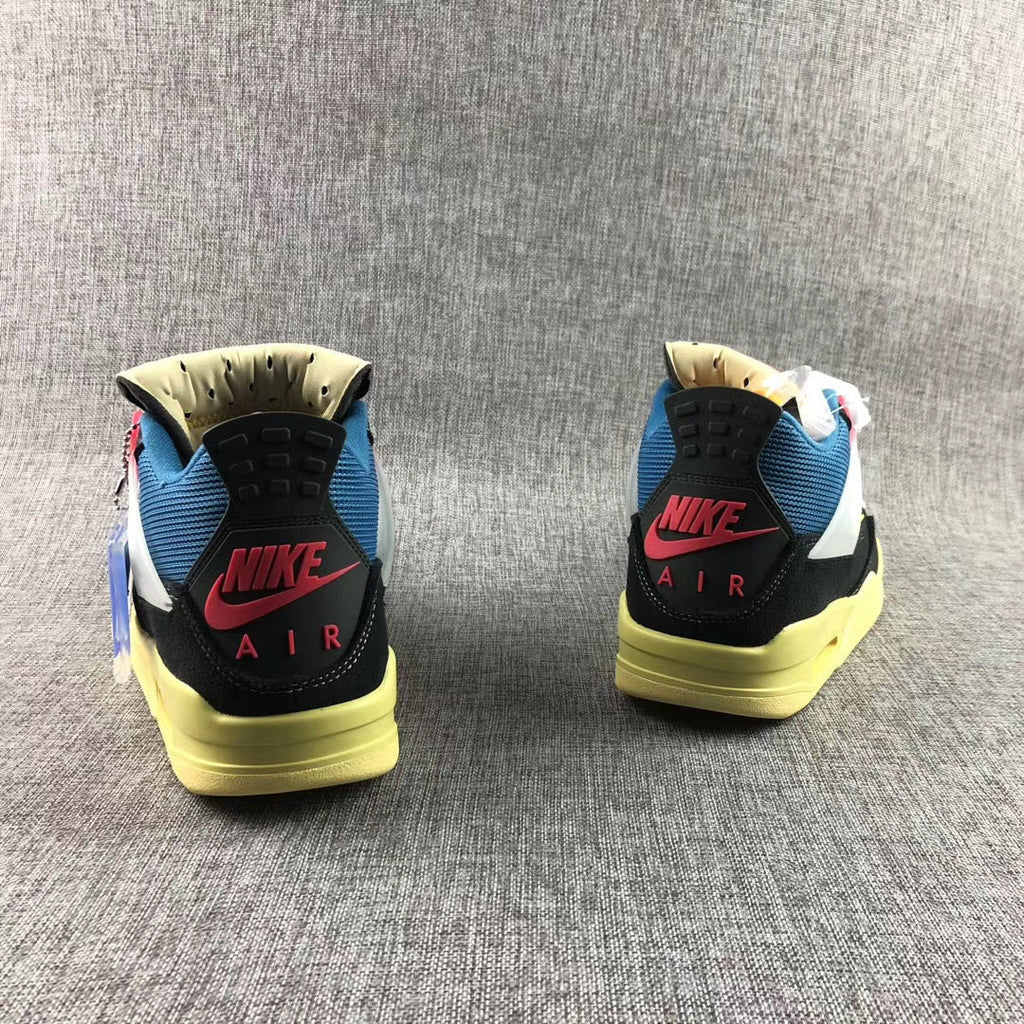 Air Jordan 4 Union LA Off Noir Black Blue Sneakers - product image from the listing.