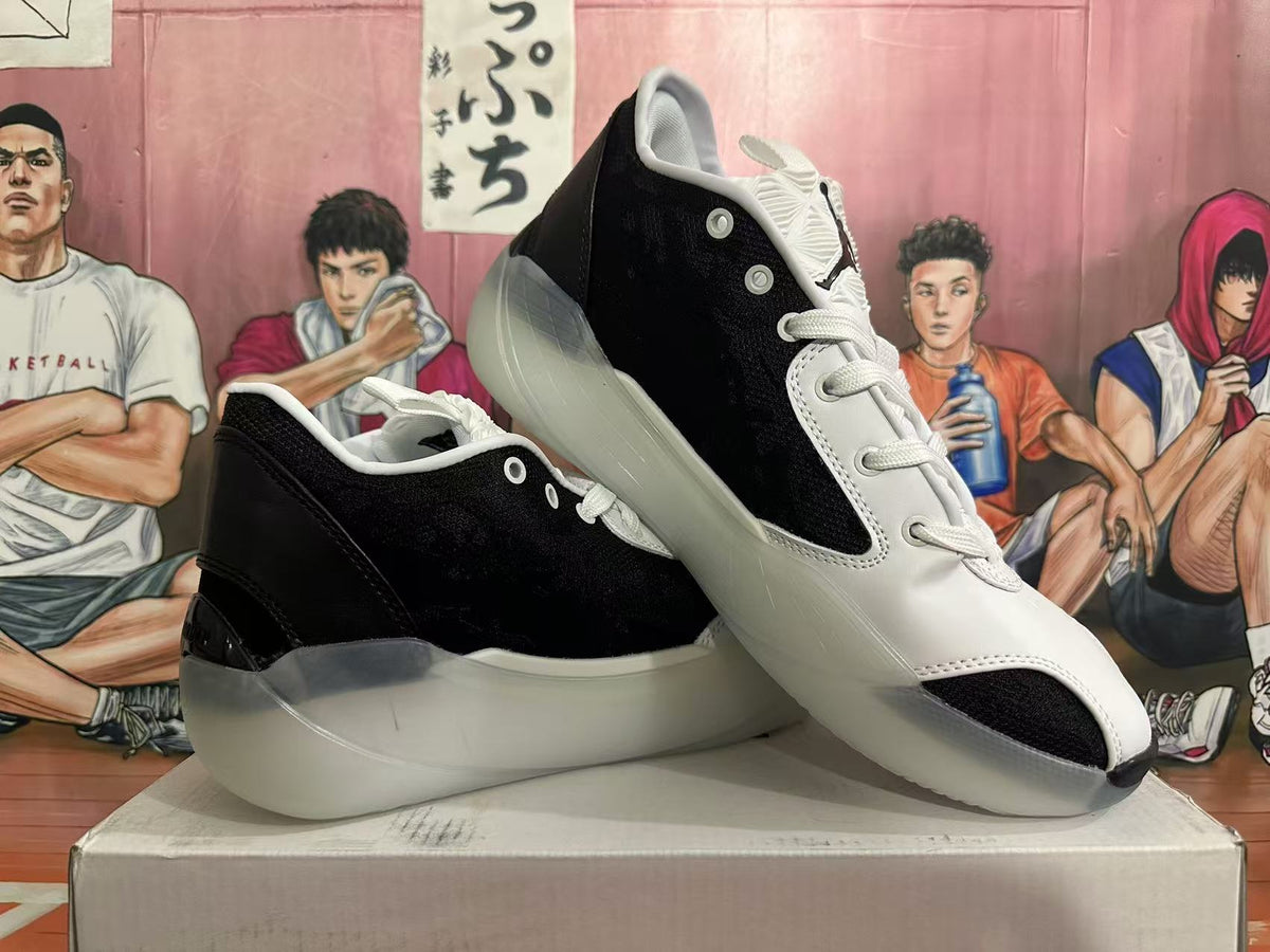 Jordan Luka 1 Basketball Shoes in Black White - product image from the listing.
