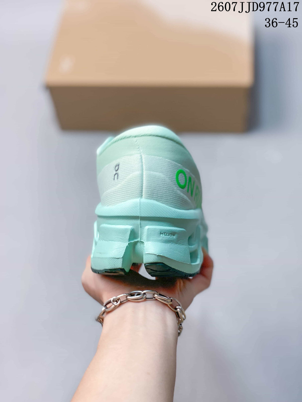 On Cloudmonster Void Running Sneakers in Mint Green 2607JJD977A17 - product image from the listing.