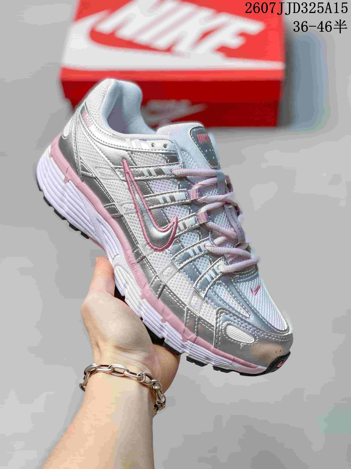 Nike P-6000 Running Sneakers in Silver Pink 2607JJD325A15 - product image from the listing.