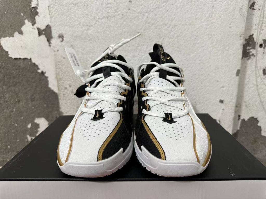 Nike Ja 1 Basketball Shoes in White Black Metallic Gold - product image from the listing.