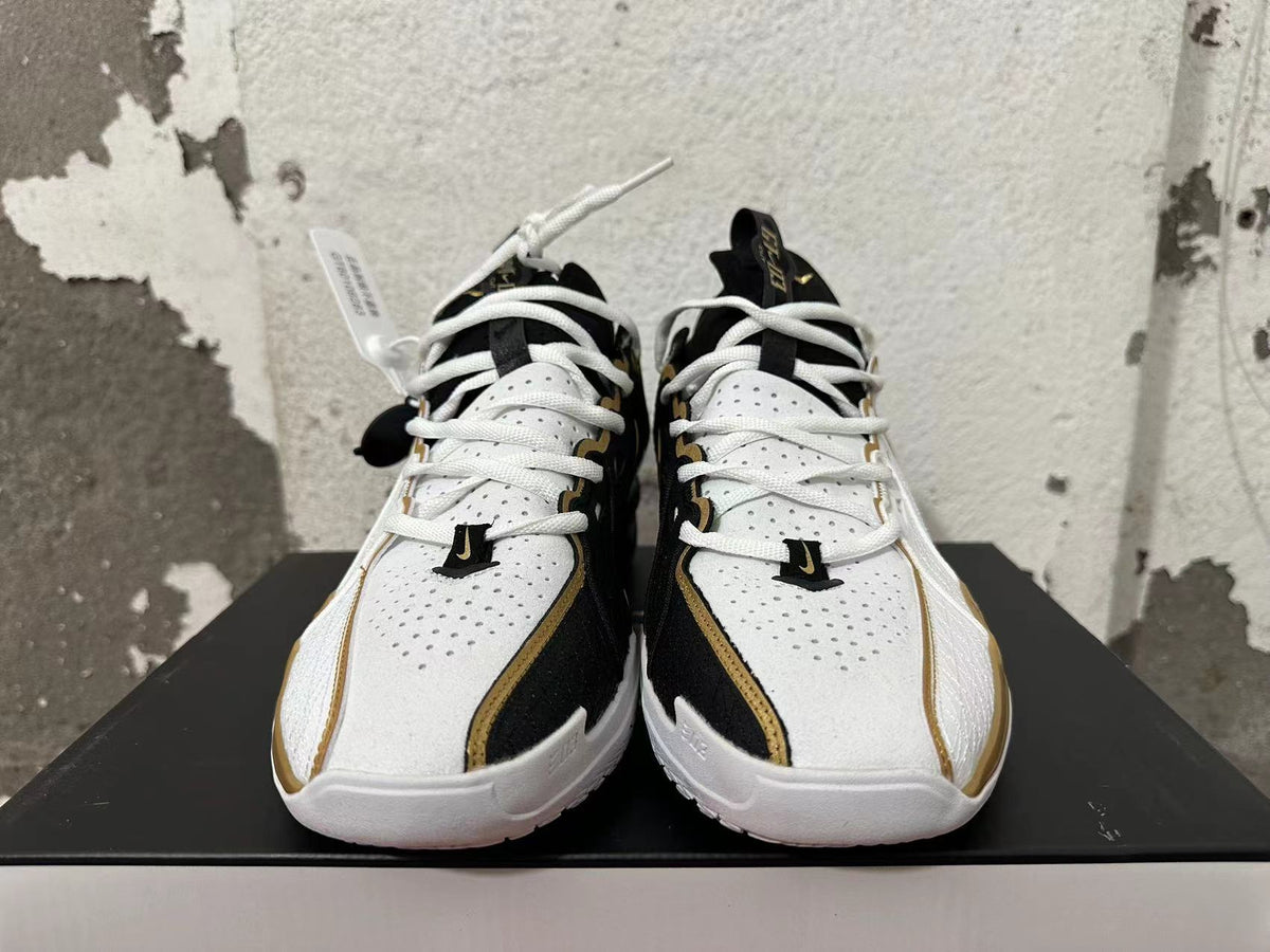 Nike Ja 1 Basketball Shoes in White Black Metallic Gold - product image from the listing.