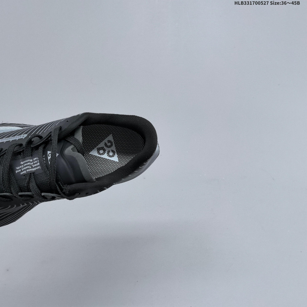 Black and Gray Nike ACG Ultrafly Trail Running Shoes - product image from the listing.