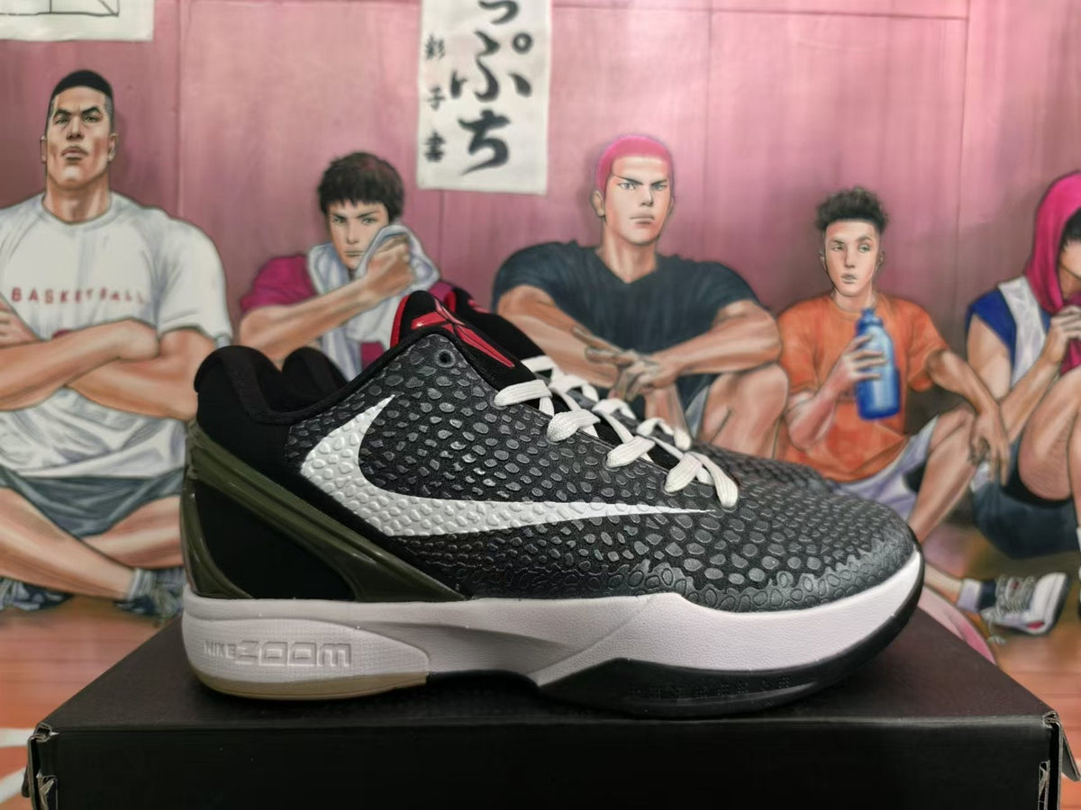 Nike Kobe 6 Protro Basketball Shoes in Black White - product image from the listing.