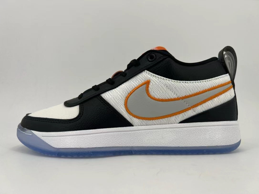 Nike Low-Cut Sneakers White Black Orange Translucent Sole - product image from the listing.