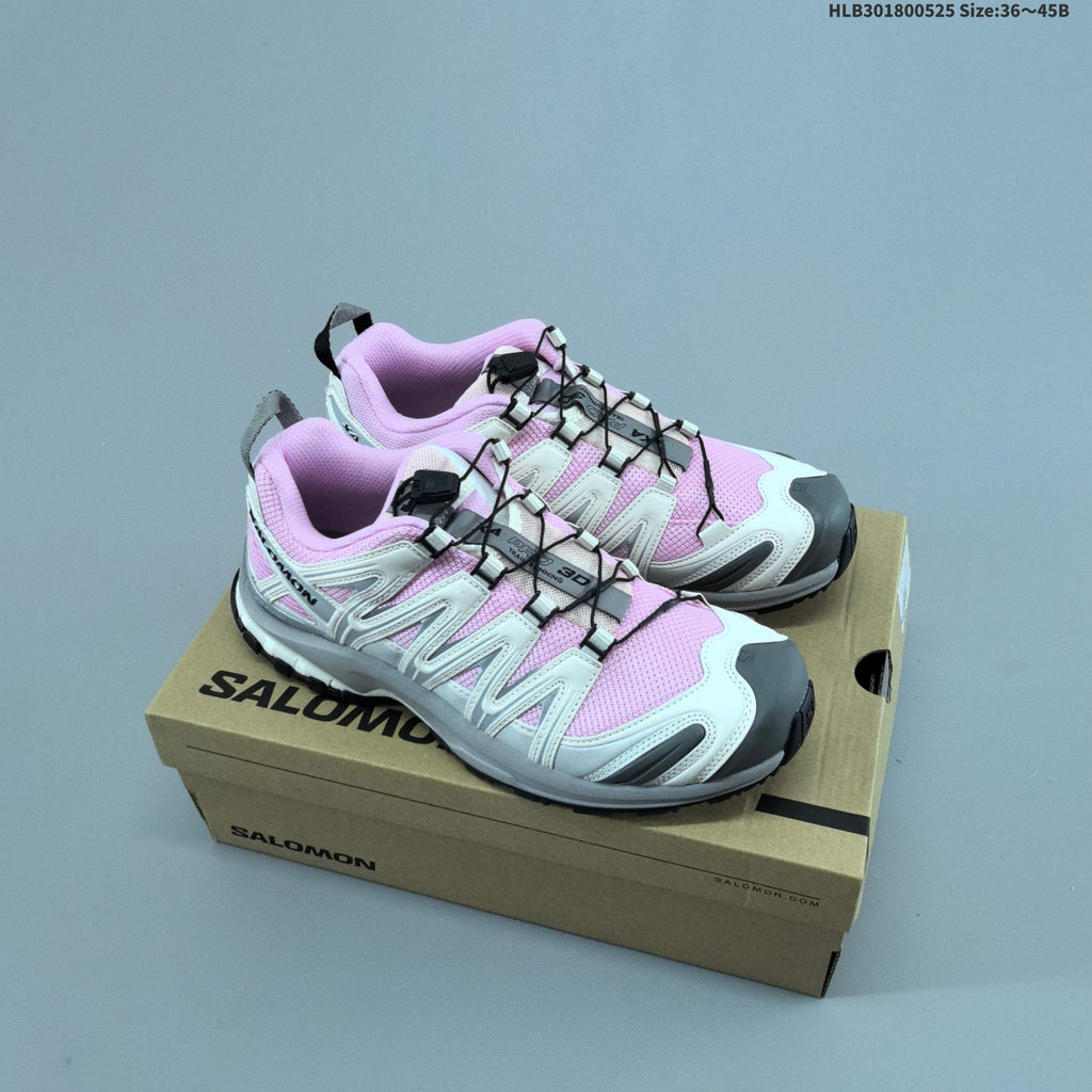 Salomon XA Pro 3D RIER Trail Running Shoes in Pink White - product image from the listing.