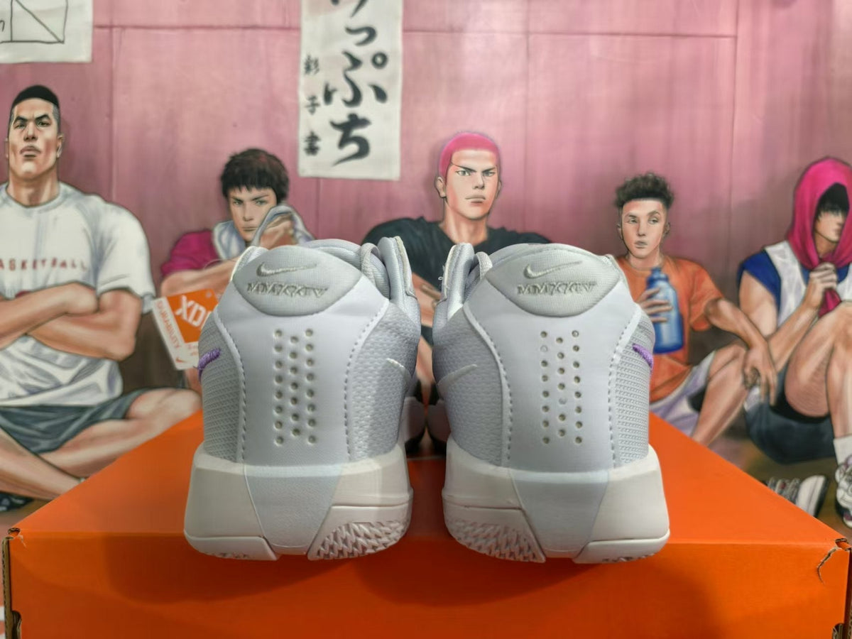 Gray and Purple Nike Giannis Immortality Basketball Shoes - product image from the listing.