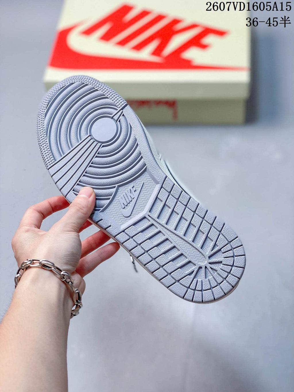 Nike SB Dunk Low LV-Print Sneakers in White Gray - product image from the listing.
