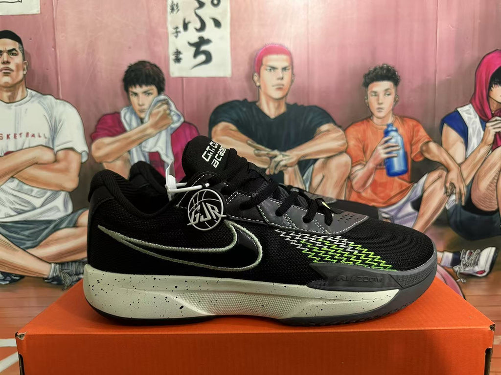 Nike GT Cut 3 Basketball Shoes in Black White Green - product image from the listing.