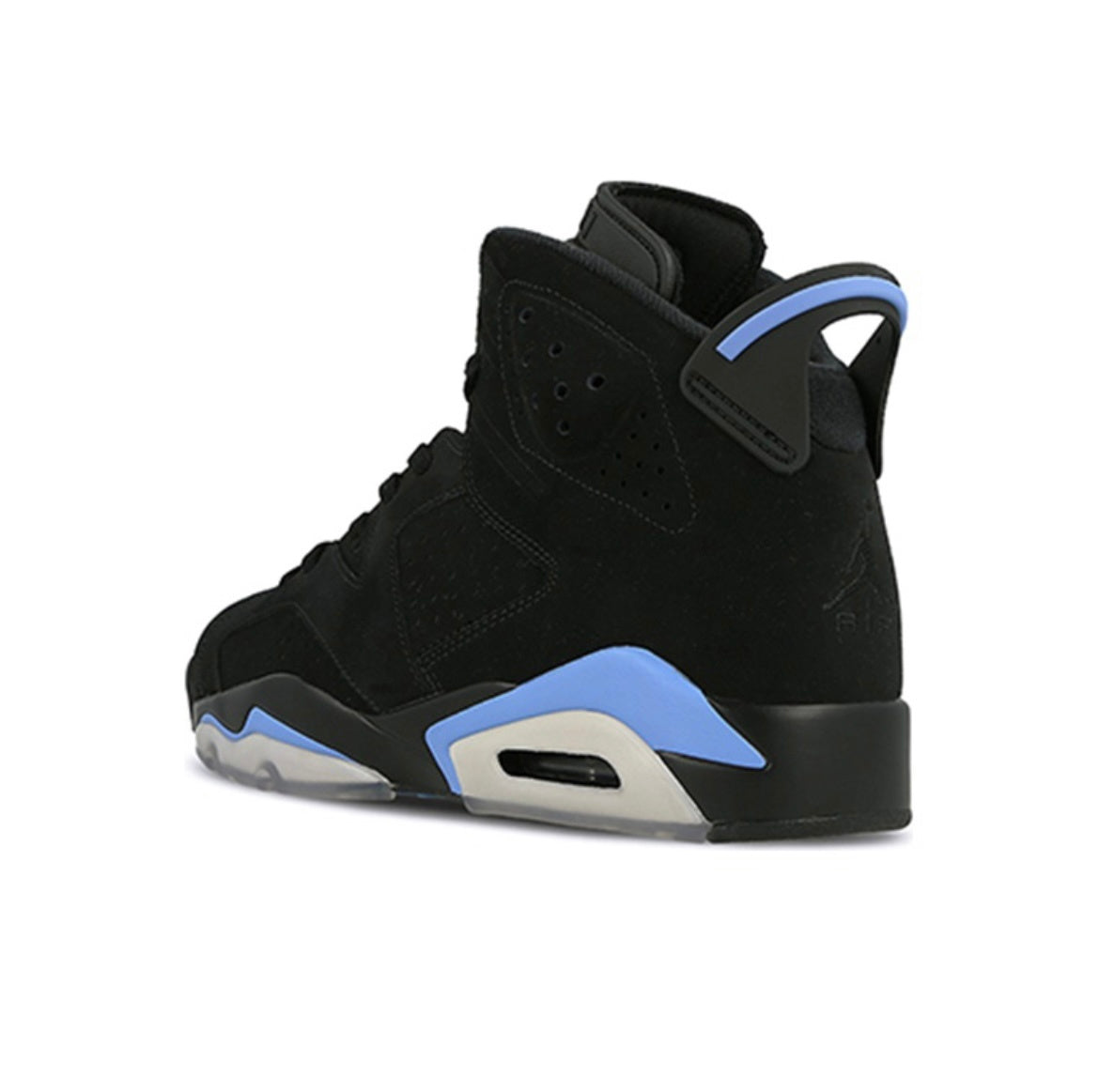 Air Jordan 6 UNC Black and University Blue Sneakers - product image from the listing.