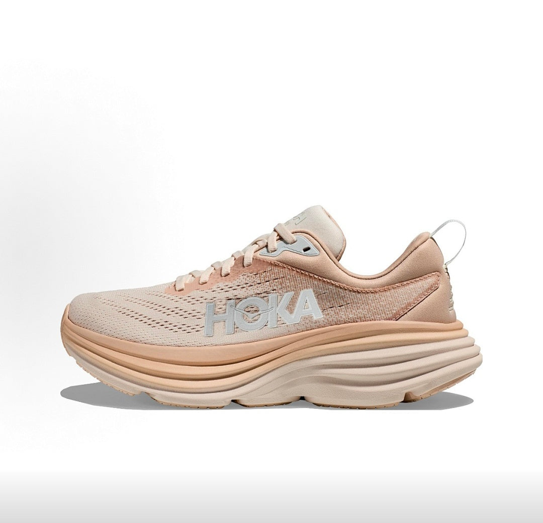 Beige Brown HOKA Bondi 8 Running Shoes - product image from the listing.
