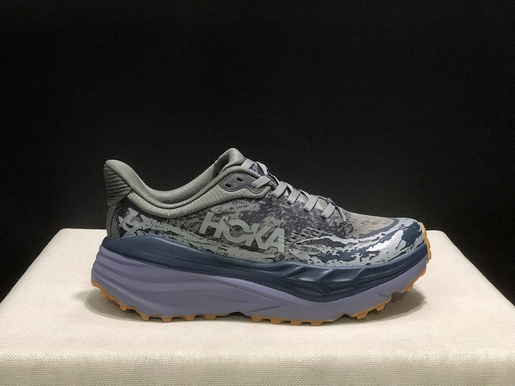 Gray HOKA Stinson 7 Trail Running Shoes - product image from the listing.