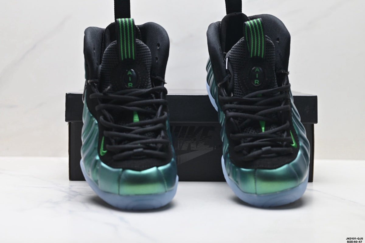 Nike Air Foamposite One Huarache Sneakers in Black Green - product image from the listing.