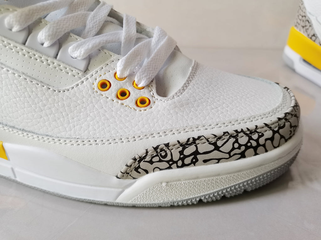 Air Jordan 3 Retro White Yellow Sneakers - product image from the listing.