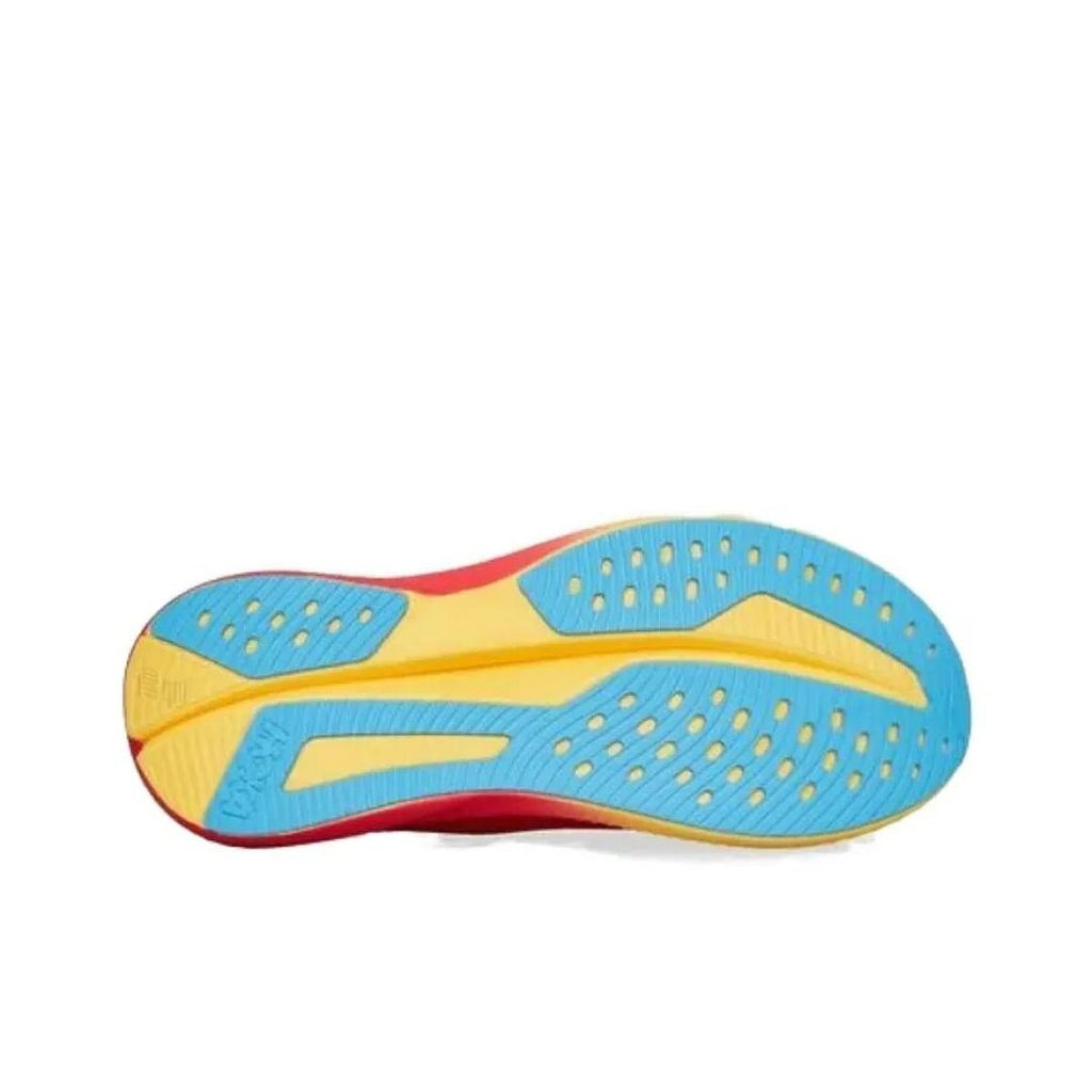 Yellow and Coral HOKA Mach 6 Running Shoes - product image from the listing.
