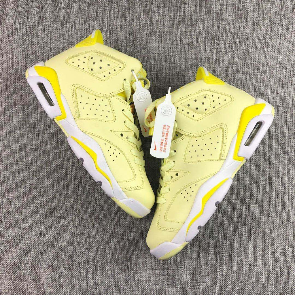 Air Jordan 6 Floral Yellow High-Top Sneakers - product image from the listing.
