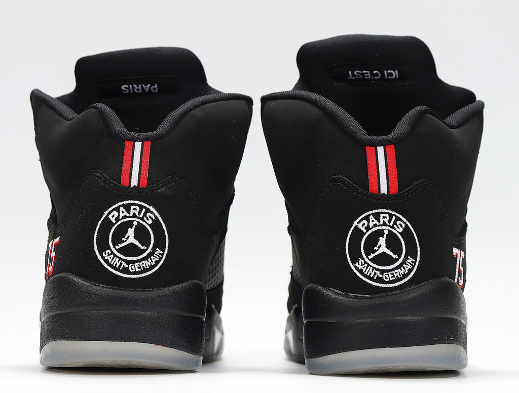 Air Jordan 5 Retro High-Top Sneakers in Black Silver AV9175-001 - product image from the listing.