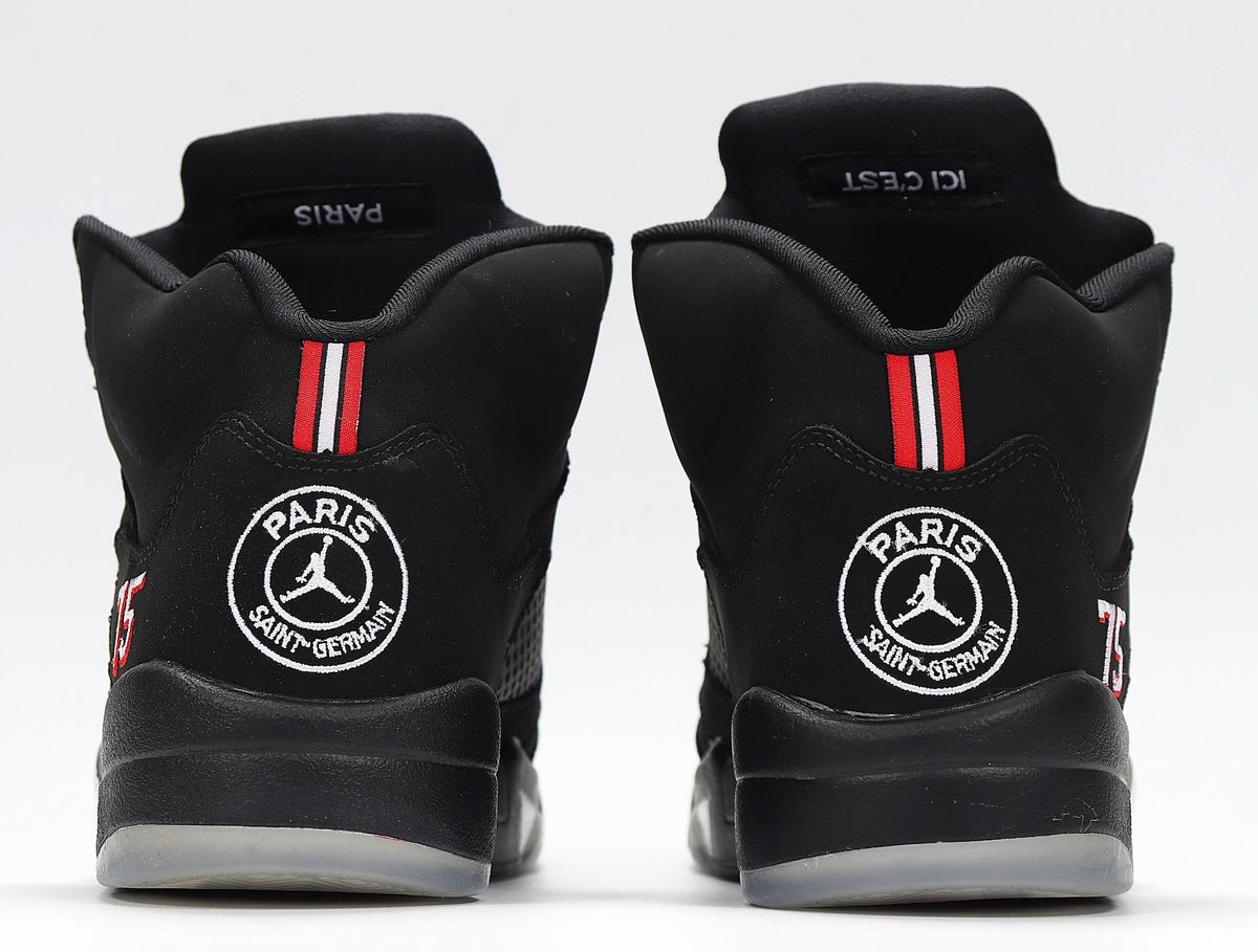 Air Jordan 5 Retro High-Top Sneakers in Black Silver AV9175-001 - product image from the listing.