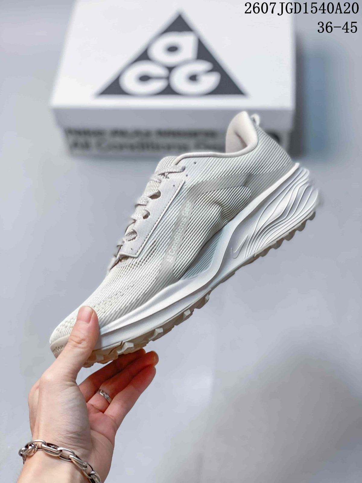 Nike ACG Pegasus Trail Sneakers in White Grey HV8116-400 - product image from the listing.