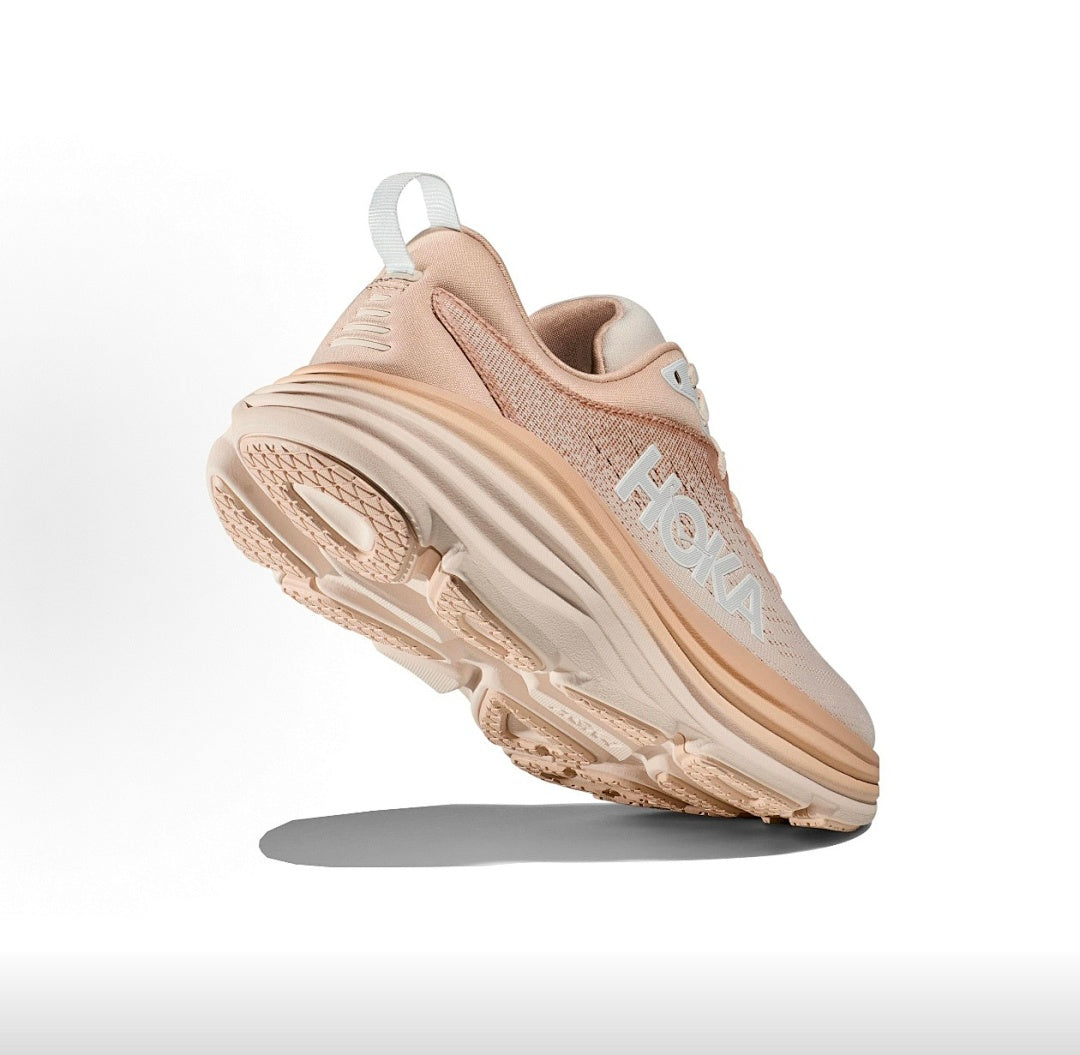 Beige Brown HOKA Bondi 8 Running Shoes - product image from the listing.
