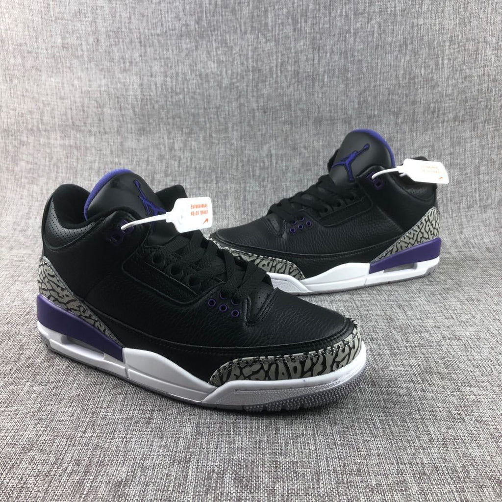 Air Jordan 3 Court Purple Black Sneakers CT8532-050 - product image from the listing.