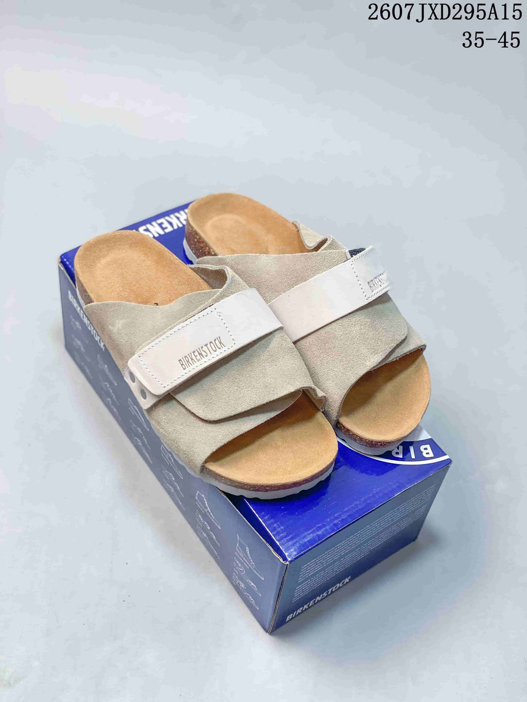 Beige Birkenstock Boston Suede Sandals - product image from the listing.