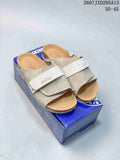 Beige Birkenstock Boston Suede Sandals - product image from the listing.