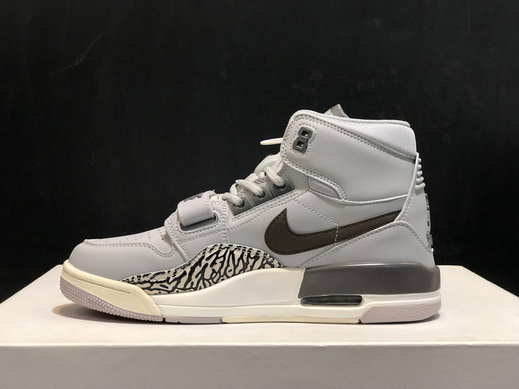 Men's Air Jordan Legacy 312 Grey Cement Basketball Shoes AV3922-002 - product image from the listing.