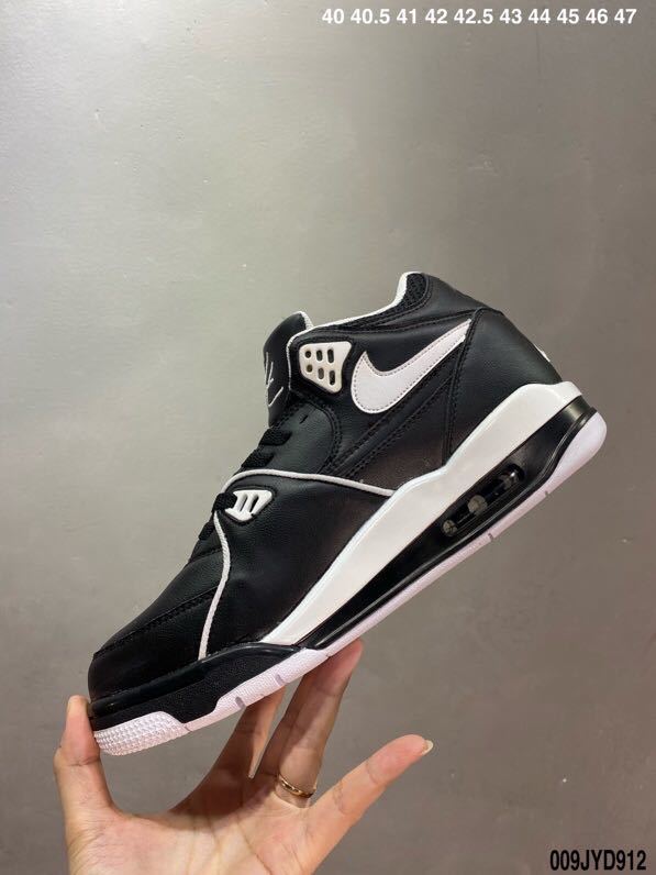 Nike Air Flight Basketball Sneakers in Black and White - product image from the listing.
