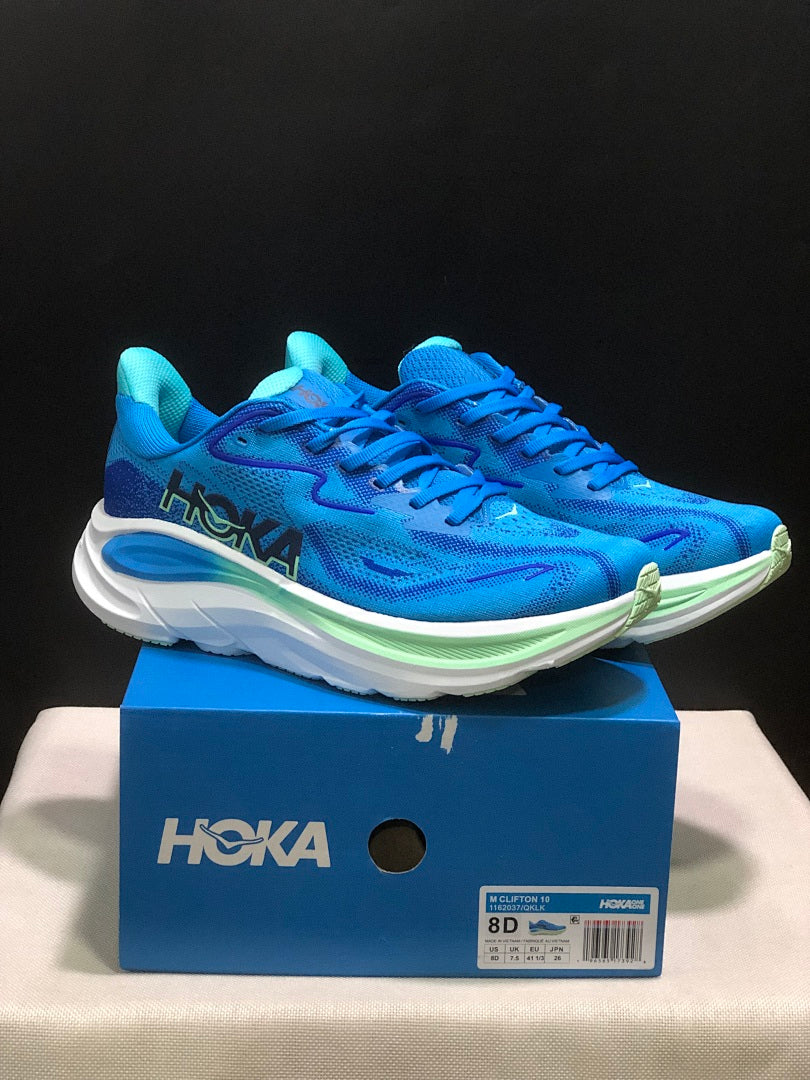 HOKA Clifton 10 Running Shoes in Blue - product image from the listing.