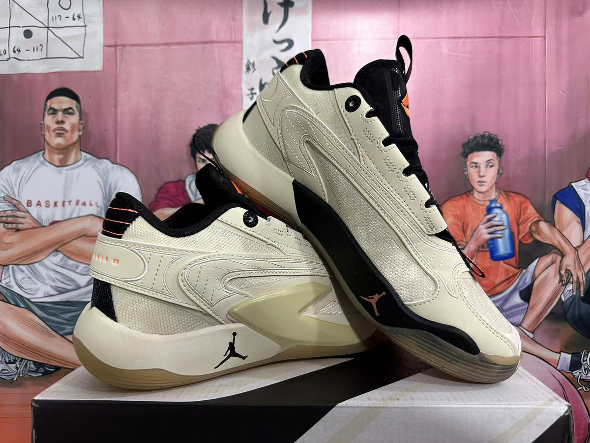 Jordan Luka 2 Basketball Shoes in Beige Black Orange - product image from the listing.