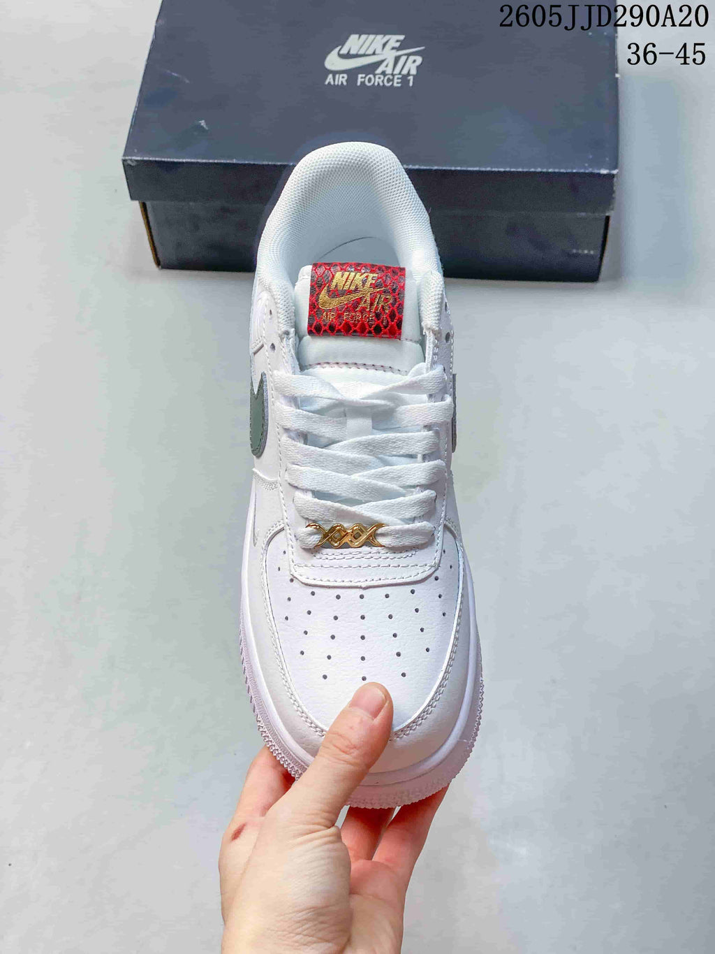 Women's Nike Air Force 1 Shadow White Green Sneakers - product image from the listing.