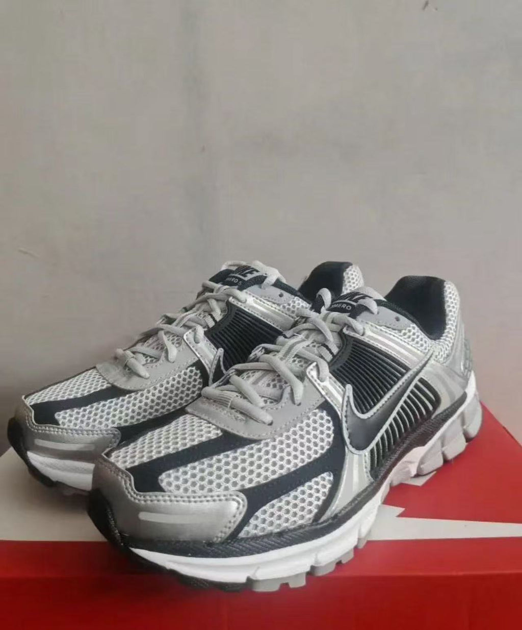Nike Air Max 96 Sneakers in Silver Gray and Black - product image from the listing.