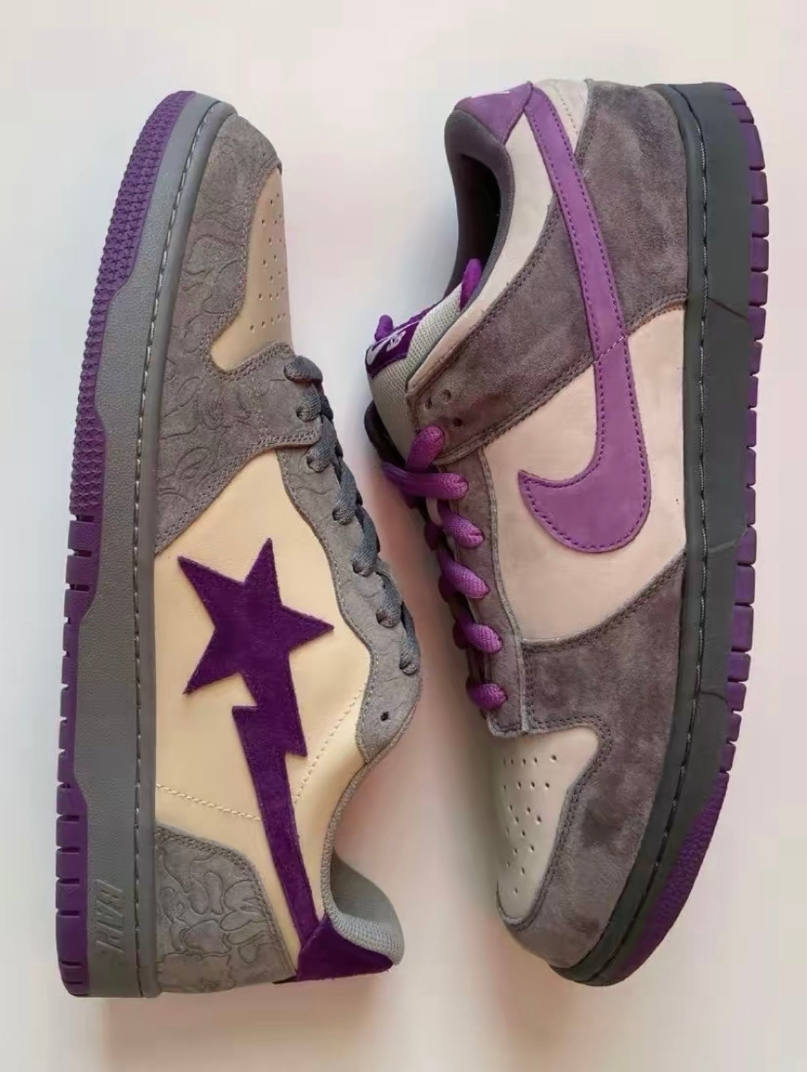 BAPE SK8 Sta Sneakers in White Purple - product image from the listing.