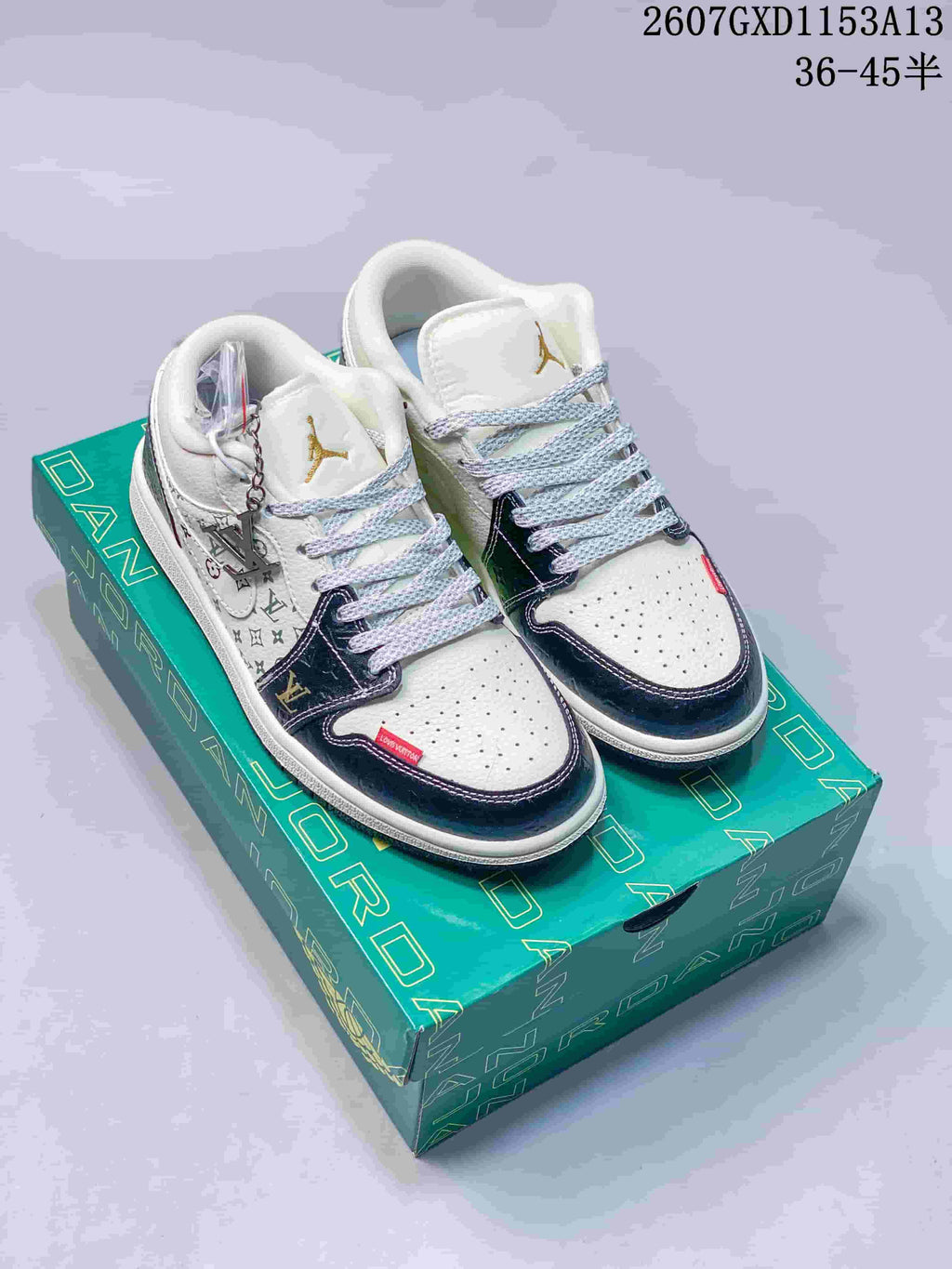 Nike SB Dunk Low Sneakers in White Navy Gold QL1988-00 - product image from the listing.