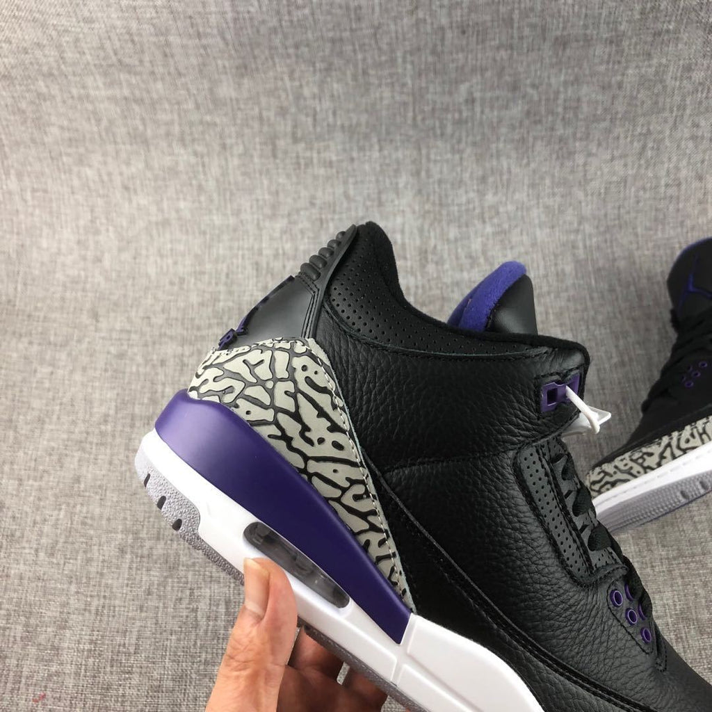 Air Jordan 3 Court Purple Black Sneakers CT8532-050 - product image from the listing.