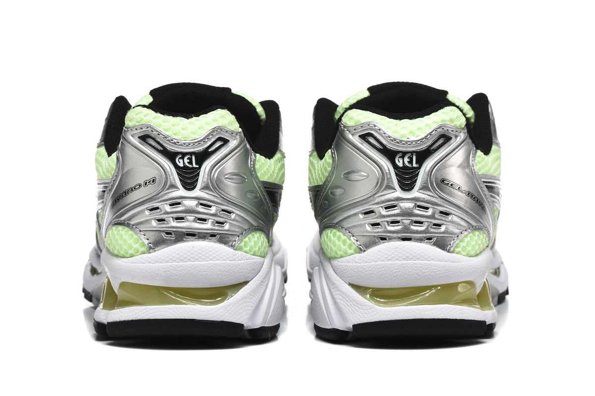 ASICS Gel-Kayano 14 Sneakers in Silver Lime Green - product image from the listing.