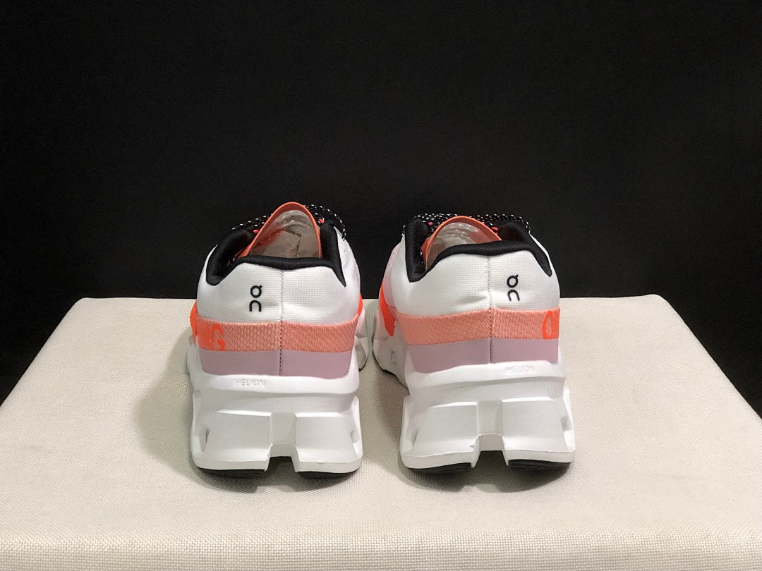 White and Orange On Cloudmonster 2 Running Shoes - product image from the listing.