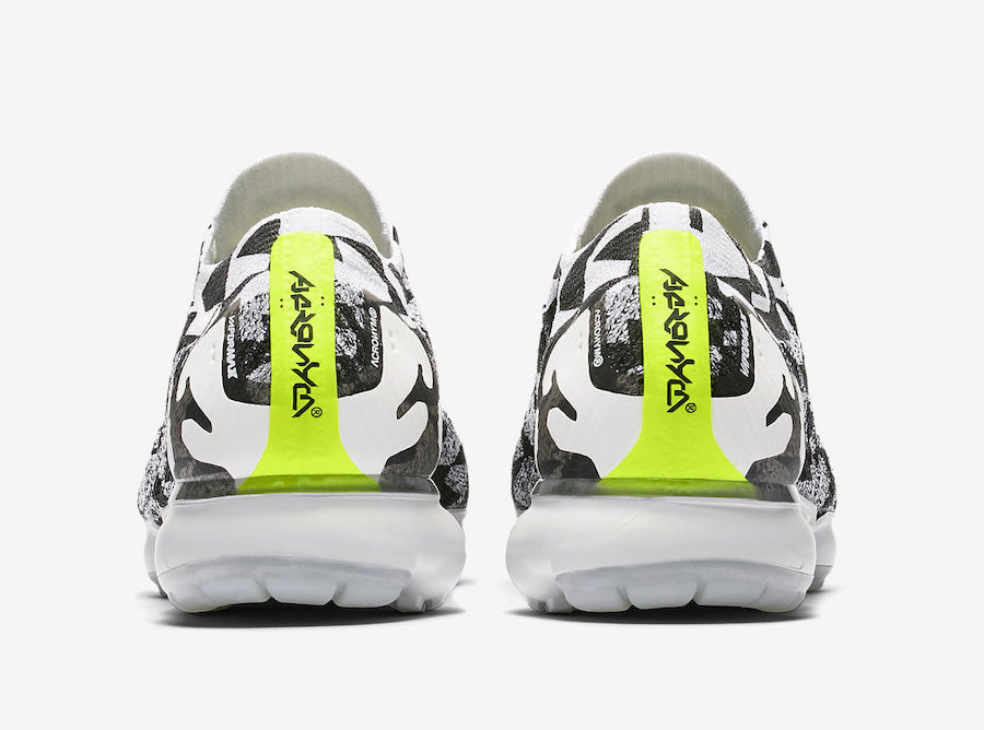 Nike Air VaporMax Moc 2 Acronym in Black White Volt AQ0996-001 - product image from the listing.