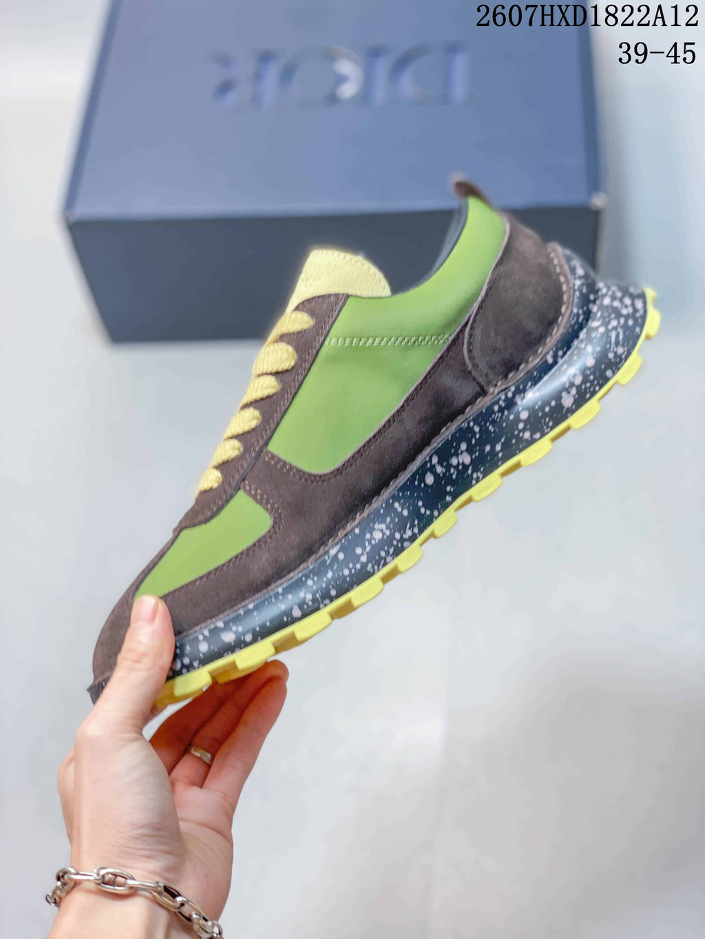 Dior Squash Sneakers in Green and Brown 2607HXD1822A12 - product image from the listing.