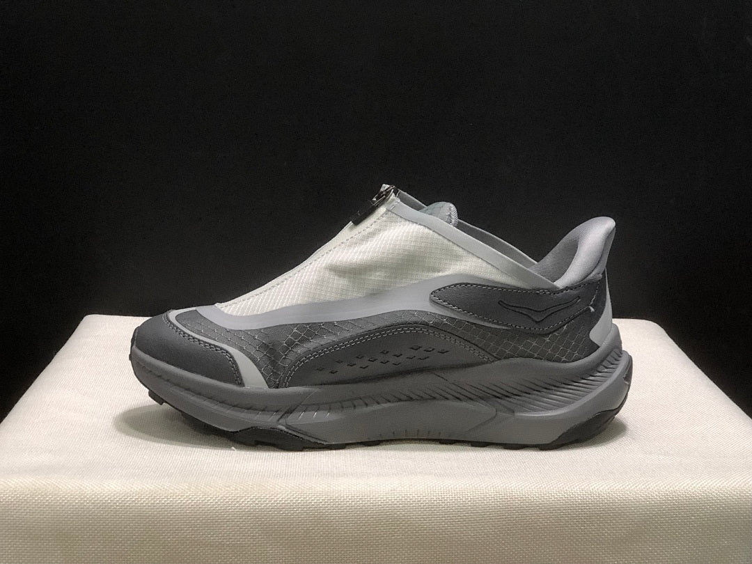 Gray HOKA Project Transport Zip-Closure Sneakers - product image from the listing.