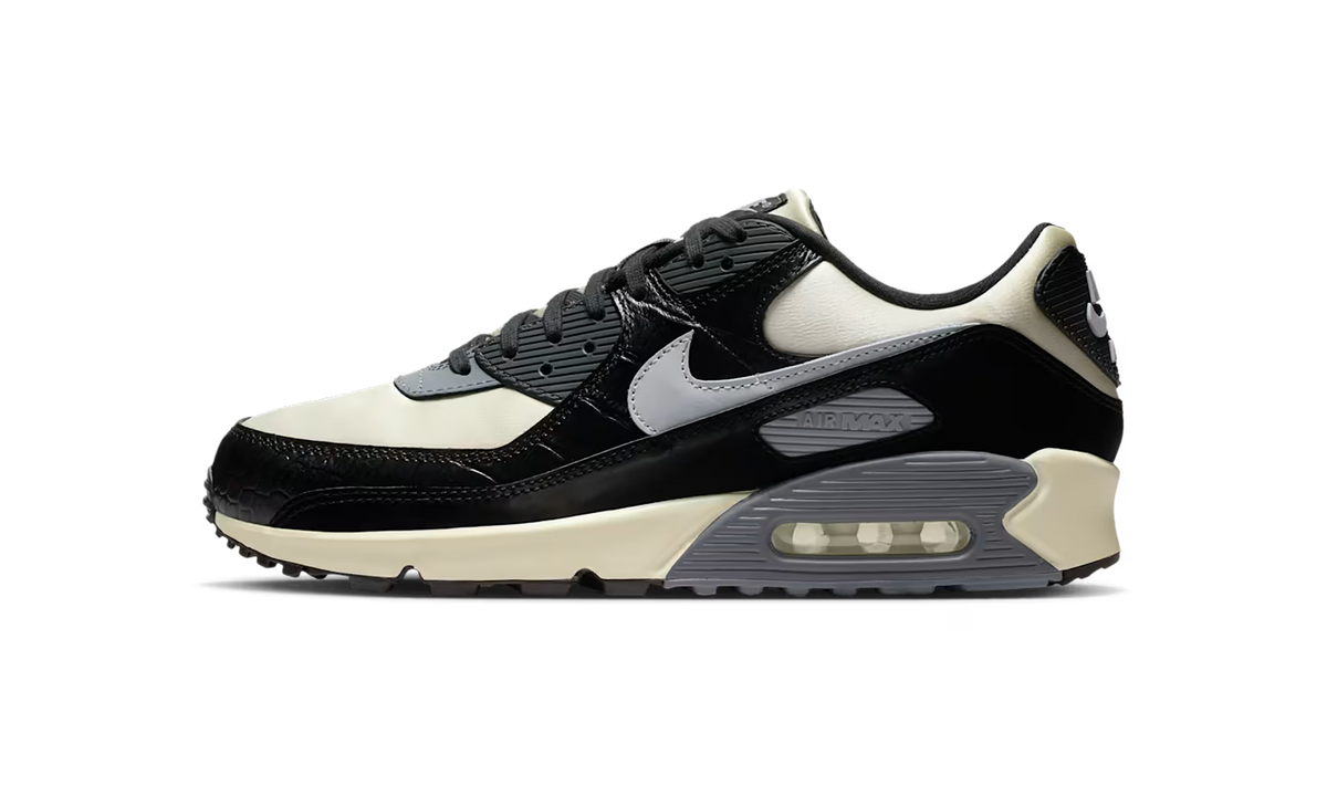 "Croc - Coconut Milk / Black" Nike Air Max 90 IO4468 100 - product image from the listing.