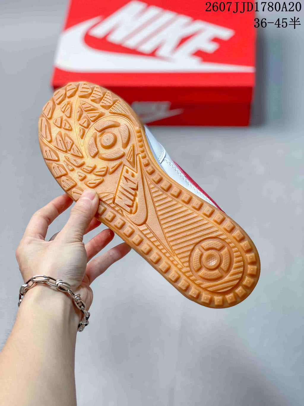 Nike Terra Manta Suede Trainers White Red Gum Sole - product image from the listing.