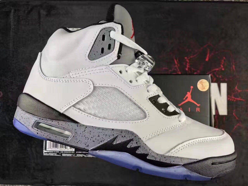 Air Jordan 5 White Cement High-Top Sneakers - product image from the listing.