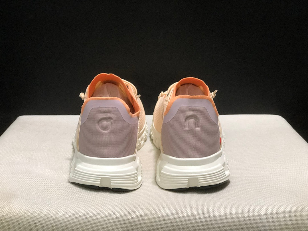 On Cloud 6 Coast Sneakers, in Cream and Orange - product image from the listing.